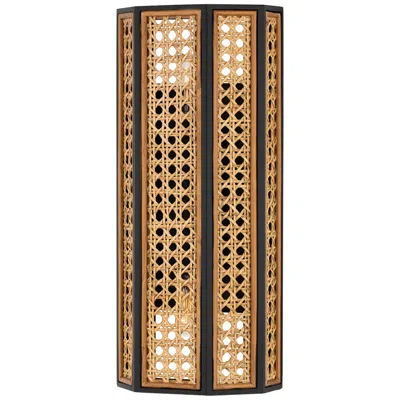Hudson Valley Becki Owens Georgia 16 1/2" Rattan Bronze Wall Sconce