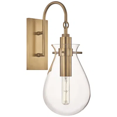 Hudson Valley Becki Owens Ivy 18" Clear Glass Aged Brass Led Sconce