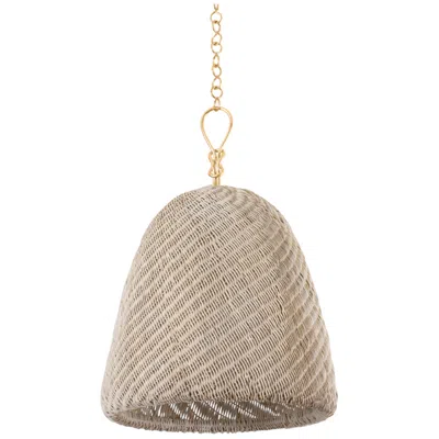Hudson Valley Becki Owens Reina 21" Gold And Natural Rattan Pendant