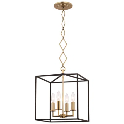 Hudson Valley Becki Owens Richie 13" Brass And Black Square Pendant