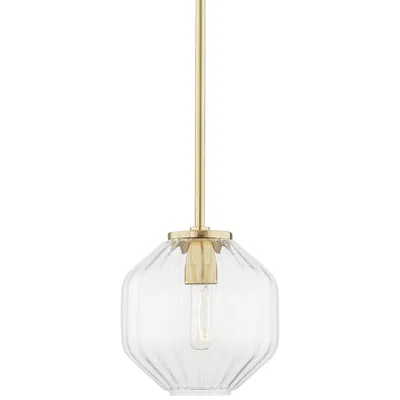 Hudson Valley Bennett 9" Wide Aged Brass Mini Pendant Light