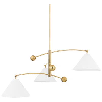 Hudson Valley Birdie 3 Light Chandelier Aged Brass