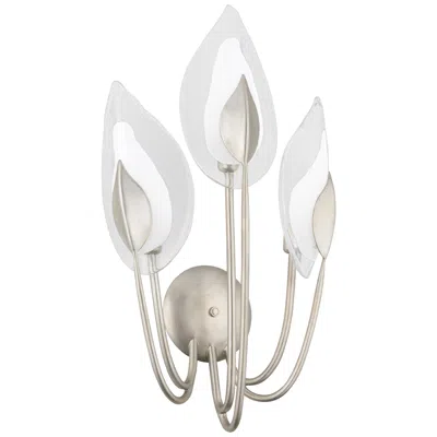 Hudson Valley Blossom 26 1/2"h Silver Leaf 3-light Sconce