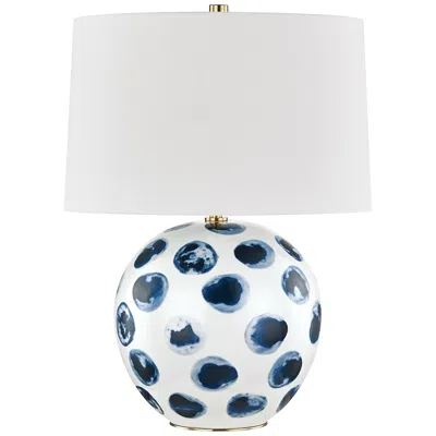Hudson Valley Blue Point White And Blue Dots Ceramic Accent Table Lamp