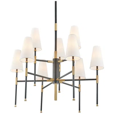 Hudson Valley Bowery 34" Wide Aged Old Bronze 9 Light Chandelier