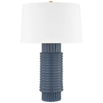 Hudson Valley Broderick Gray Blue Ceramic Table Lamp