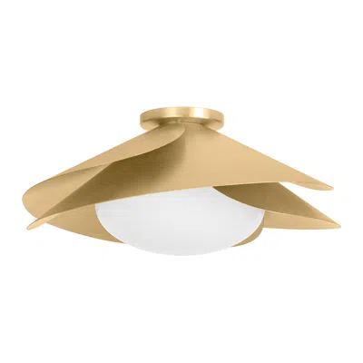 Hudson Valley Brookhaven 15.25" Wide Vintage Gold Leaf Ceiling Light