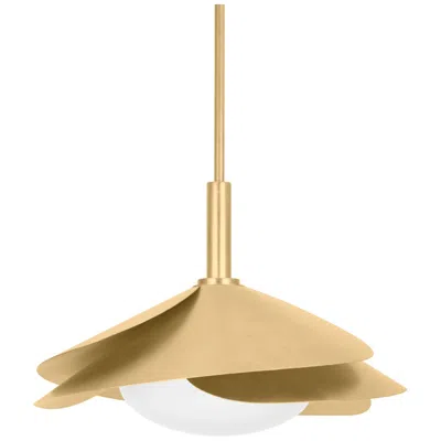 Hudson Valley Brookhaven 22" Wide Vintage Gold Leaf 1 Light Pendant