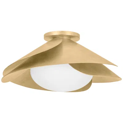 Hudson Valley Brookhaven 22" Wide Vintage Gold Leaf Ceiling Light