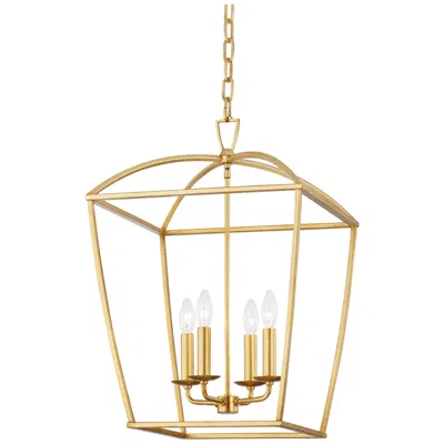 Hudson Valley Bryant 17" Wide 4-light Gold Leaf Pendant Chandelier