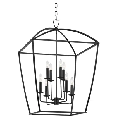 Hudson Valley Bryant 24" Wide Aged Iron 8-light Pendant