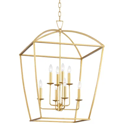 Hudson Valley Bryant 24" Wide Gold Leaf 8-light Pendant
