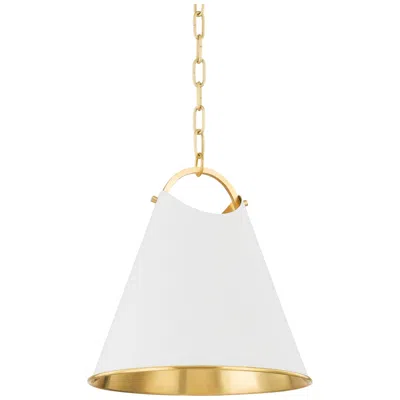 Hudson Valley Burnbay 13.75" Wide Aged Brass 1 Light Pendant