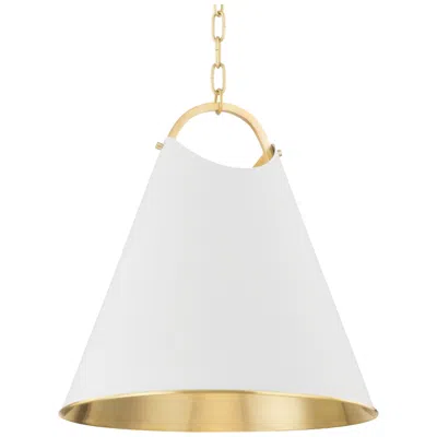Hudson Valley Burnbay 18.25" Wide Aged Brass 1 Light Pendant
