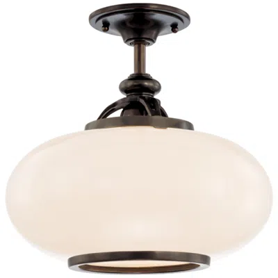 Hudson Valley Canton 15" Wide Old Bronze 1 Light Semi Flush