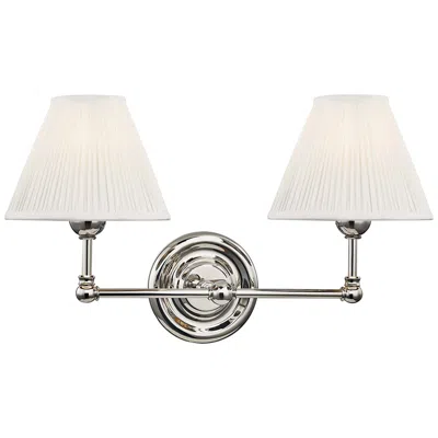 Hudson Valley Classic No.1 10 1/2"h Polished Nickel 2-light Wall Sconce