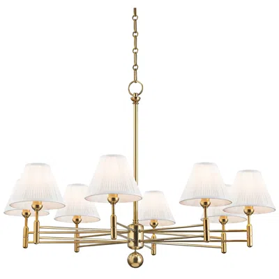Hudson Valley Classic No.1 40" Wide Aged Brass 8-light Chandelier