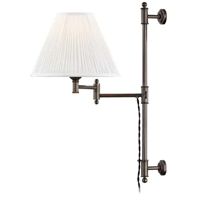 Hudson Valley Classic No.1 Distressed Bronze Plug-in Swing Arm Wall Lamp