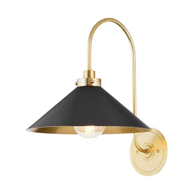 Hudson Valley Clivedon 12" Wide Modern Black And Brass Wall Sconce