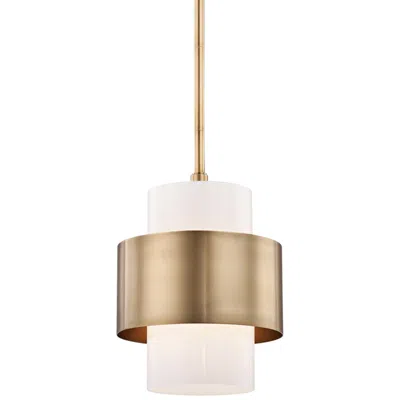 Hudson Valley Corinth 11" Wide Aged Brass Modern Luxe Mini Pendant In Gold