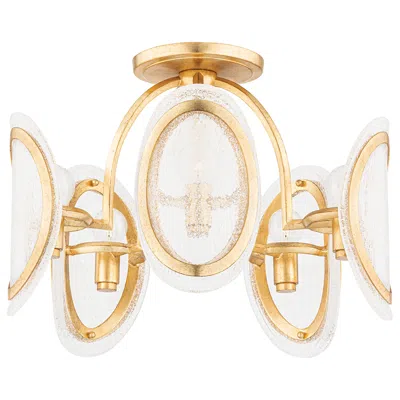 Hudson Valley Danes 19 1/2" Wide Vintage Gold Leaf 5-light Ceiling Light