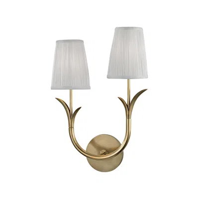 Hudson Valley Deering 17 3/4" High Aged Brass Left Dual Wall Sconce