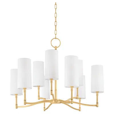 Hudson Valley Dillon 30" Wide Aged Brass 9-light Chandelier