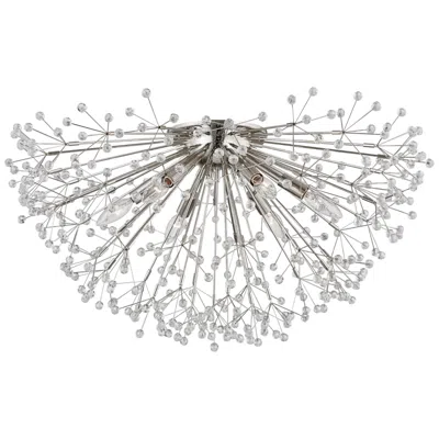 Hudson Valley Dunkirk 30"w Polished Nickel Crystal 6-light Ceiling Light