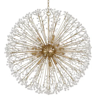 Hudson Valley Dunkirk 40" Wide 16-light Brass Crystal Globe Chandelier