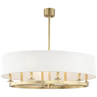 Hudson Valley Durham 39.25" Wide Aged Brass 8 Light Island Light