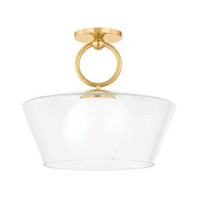 Hudson Valley Elmsford 16" Wide Aged Brass Ceiling Light