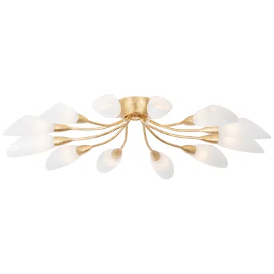 Hudson Valley Enfield Semi Flush 42 Inch In Vintage Gold Leaf
