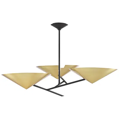 Hudson Valley Equilibrium 39.5" Wide 3-light Black And Brass Modern Chandelier