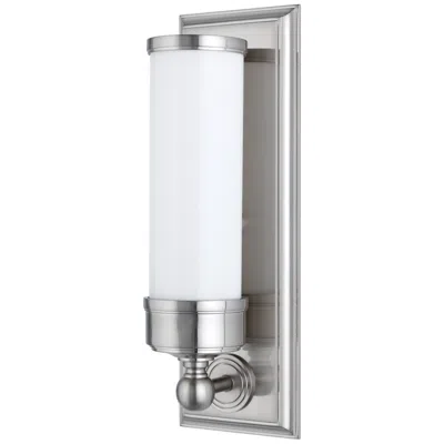 Hudson Valley Everett 14 1/4" High Nickel Wall Sconce W/ Glossy Opal Glass