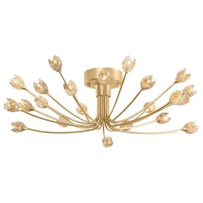 Hudson Valley Falkirk Semi Flush 30 Inch In Vintage Gold Leaf