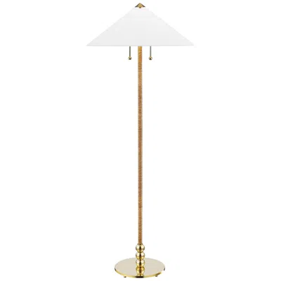 Hudson Valley Flare 62 1/4" High Contemporary Aged Brass Floor Lamp