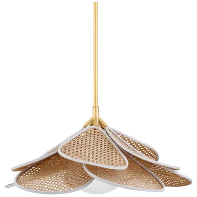 Hudson Valley Florina 28" Wide Aged Brass Petals Pendant Light