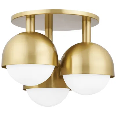 Hudson Valley Foster 18 3/4" Wide Aged Brass 3-light Ceiling Light