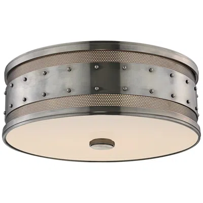 Hudson Valley Gaines 16"w Historic Nickel Ceiling Light