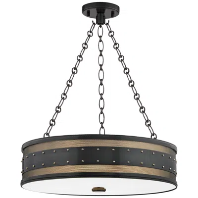 Hudson Valley Gaines 22" Wide Aged Old Bronze Drum Pendant Light