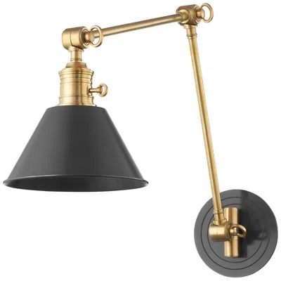 Hudson Valley Garden City Aged Brass And Old Bronze Adjustable Wall Lamp