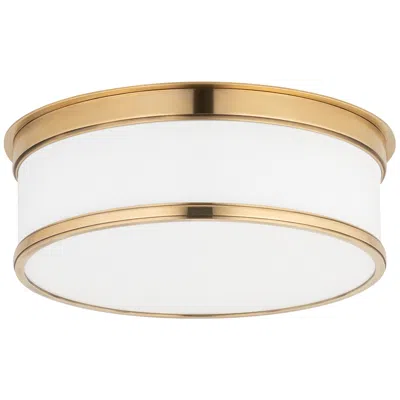 Hudson Valley Geneva 12.3" Wide Brass And White Glass Ceiling Light