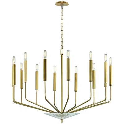 Hudson Valley Gideon 33 1/4"w Aged Brass 14-light Chandelier