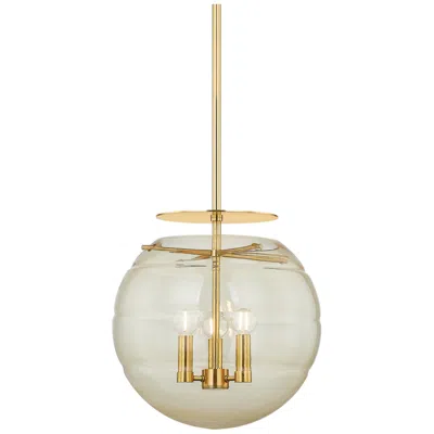 Hudson Valley Gill 15" 3 Lt. Aged Brass Pendant