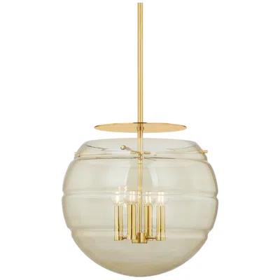 Hudson Valley Gill 19.5" 4 Lt. Aged Brass Pendant