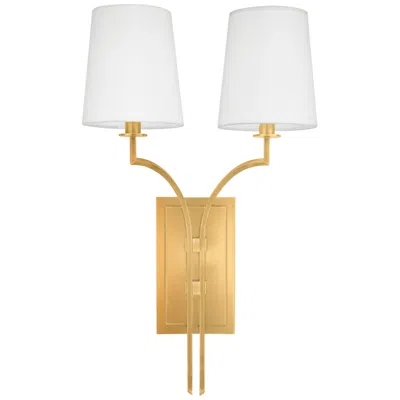 Hudson Valley Glenford 22" High 2-light Modern Aged Brass Wall Sconce In White