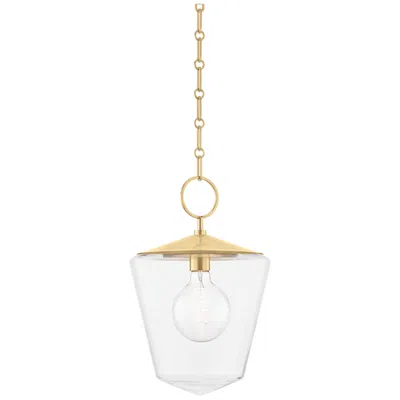 Hudson Valley Greene 11 3/4" Wide Aged Brass Mini Pendant