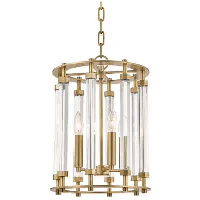 Hudson Valley Haddon 12" Wide Aged Brass 4-light Pendant