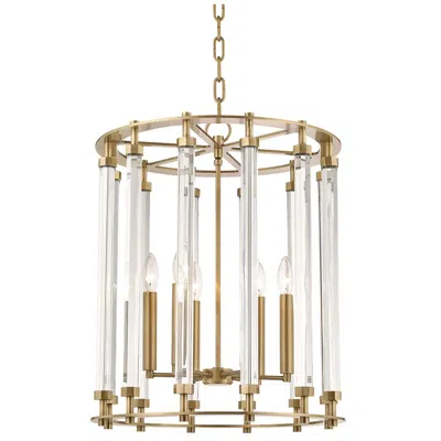 Hudson Valley Haddon 6 Light Pendant Aged Brass