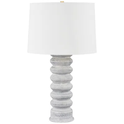 Hudson Valley Harwinton Table Lamp 18.75 Inch In Aged Brass/grey White